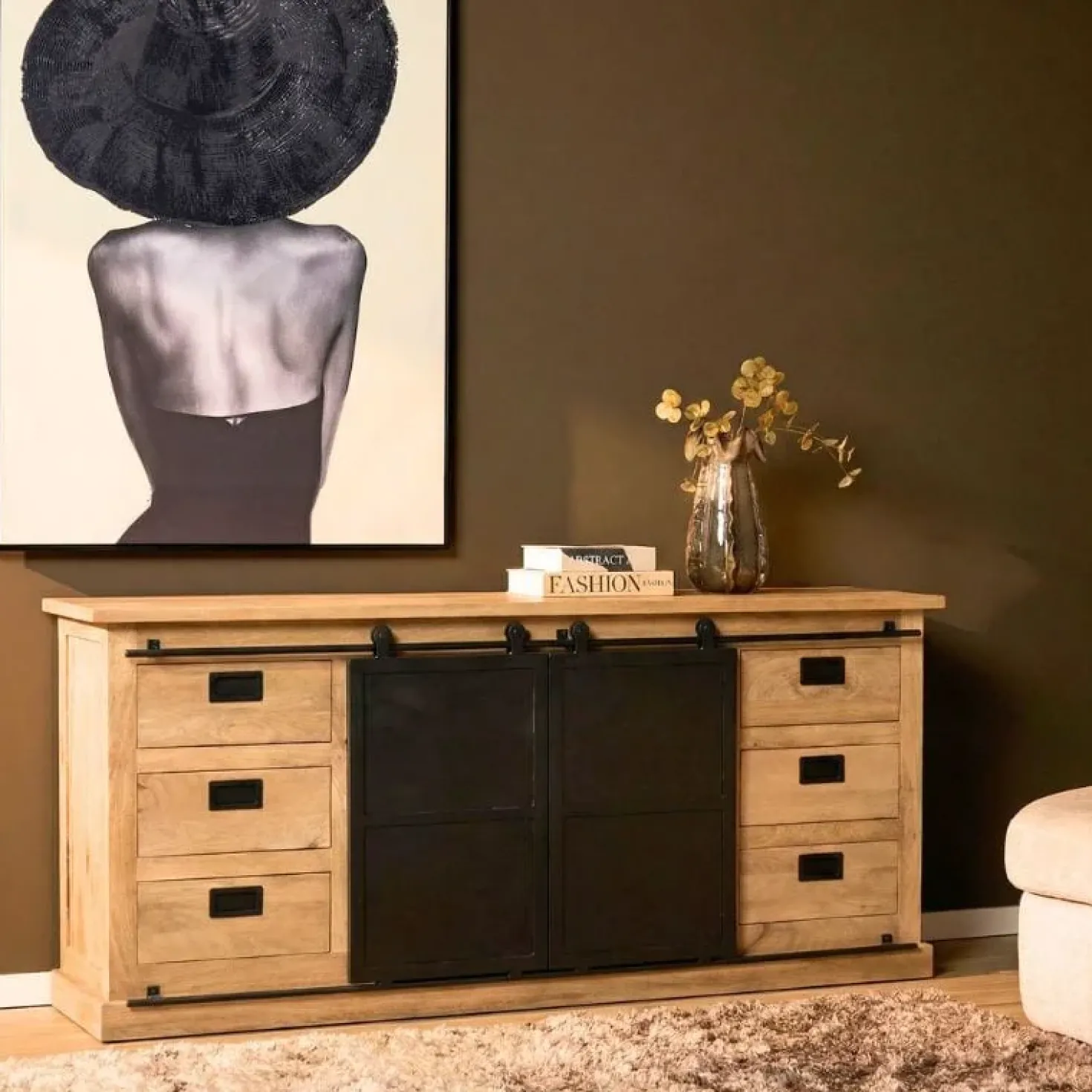 Dressoir Trenso Mangohout 200 cm