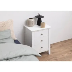 Drexia Nachtkastje 3 lade Wit 45cm