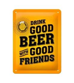 Drink good beer with friends - metalen bord