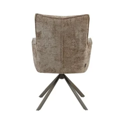 Dubai Eetkamerstoel Taupe met Bronze poot