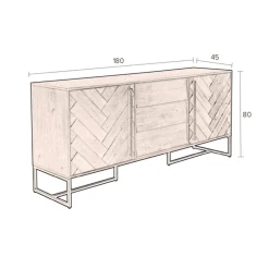 Dutchbone Class dressoir 180cm naturel eiken