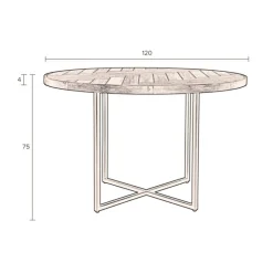Dutchbone Eetkamertafel Class zwart rond 120cm