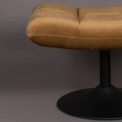 Dutchbone Hocker Bar Velvet Goud Bruin