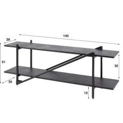 Eddy Tv-meubel metaal Antraciet 140cm