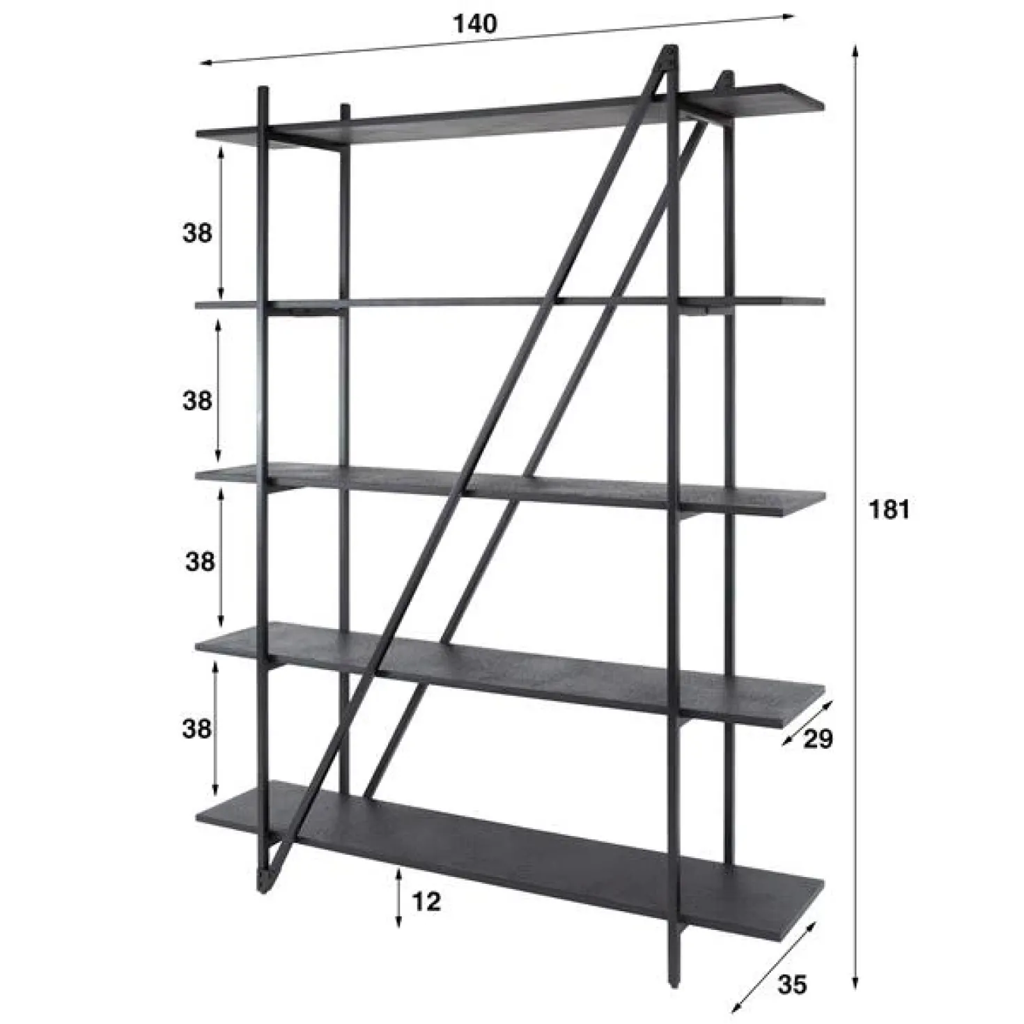 Eddy Wandrek 5 laags Antraciet 140cm