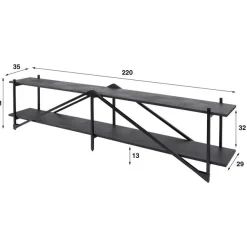Eddy XL Tv-meubel metaal Antraciet 220cm