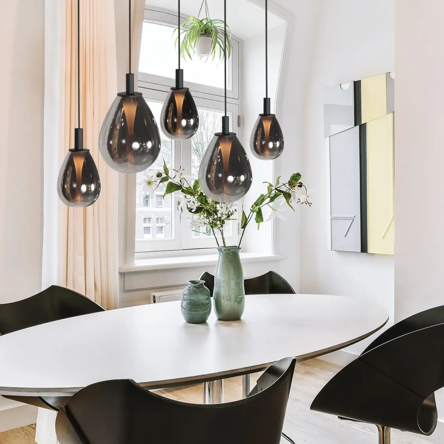 Edgar 5-lichts Hanglamp Smoke Glas