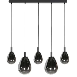 Edgar 5-lichts Hanglamp Smoke Glas