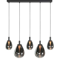 Edgar 5-lichts Hanglamp Smoke Glas