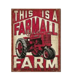 Een Farmall farm - metalen bord