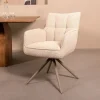Eetkamerstoel Amalfi Naturel Boucle met Taupe poot