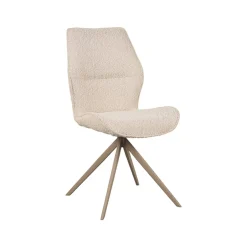 Eetkamerstoel Comfy Boucle met bruin onderstel 48cm