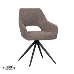 Eetkamerstoel Finley Bruin Boucle