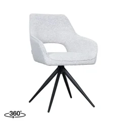 Eetkamerstoel Finley Wit Boucle