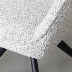 Eetkamerstoel Finley Wit Boucle
