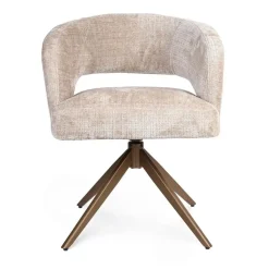 Eetkamerstoel Lana Beige met bronzen poot