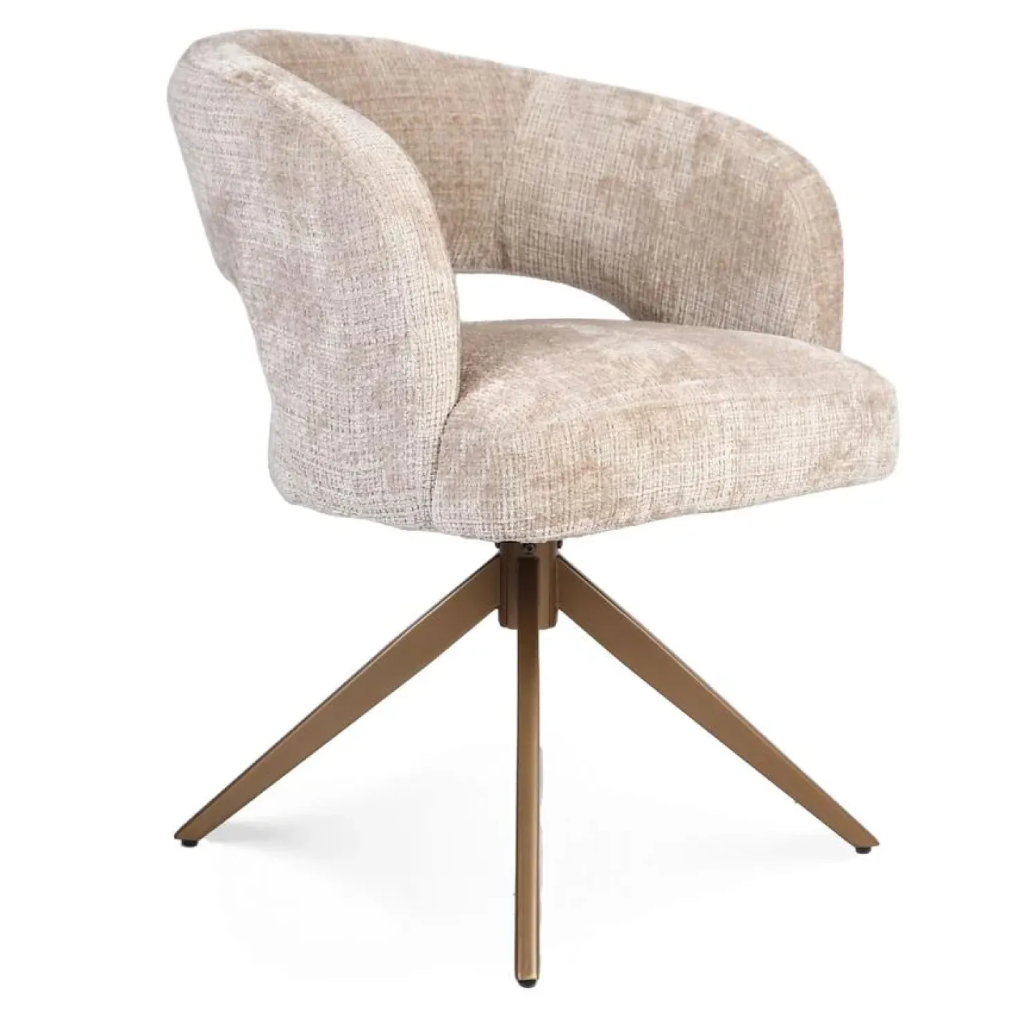 Eetkamerstoel Lana Beige met bronzen poot