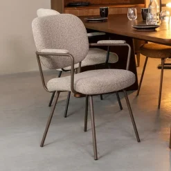 Eetkamerstoel Lausanne Grijs Boucle