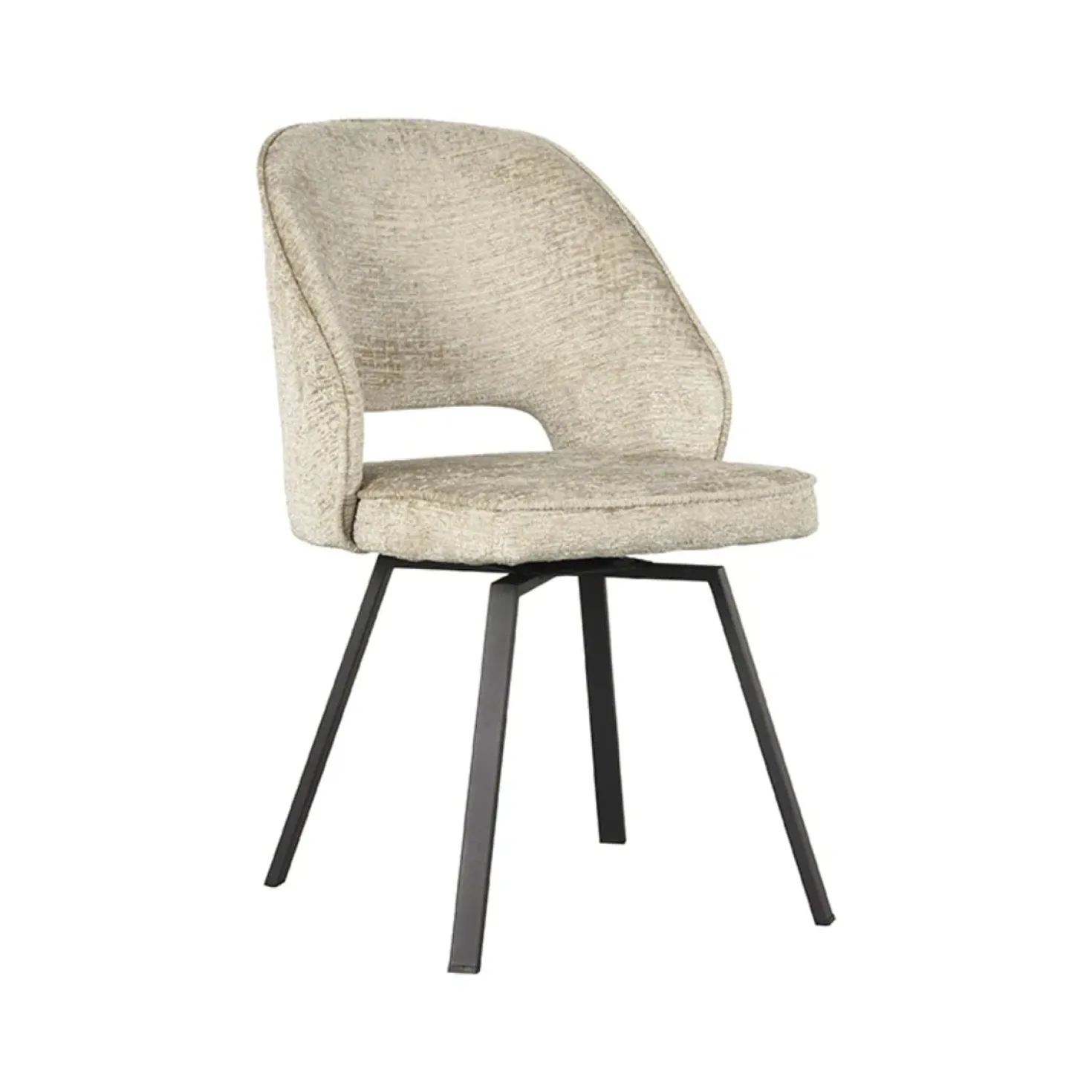 Eetkamerstoel Lewis Beige Fluweel