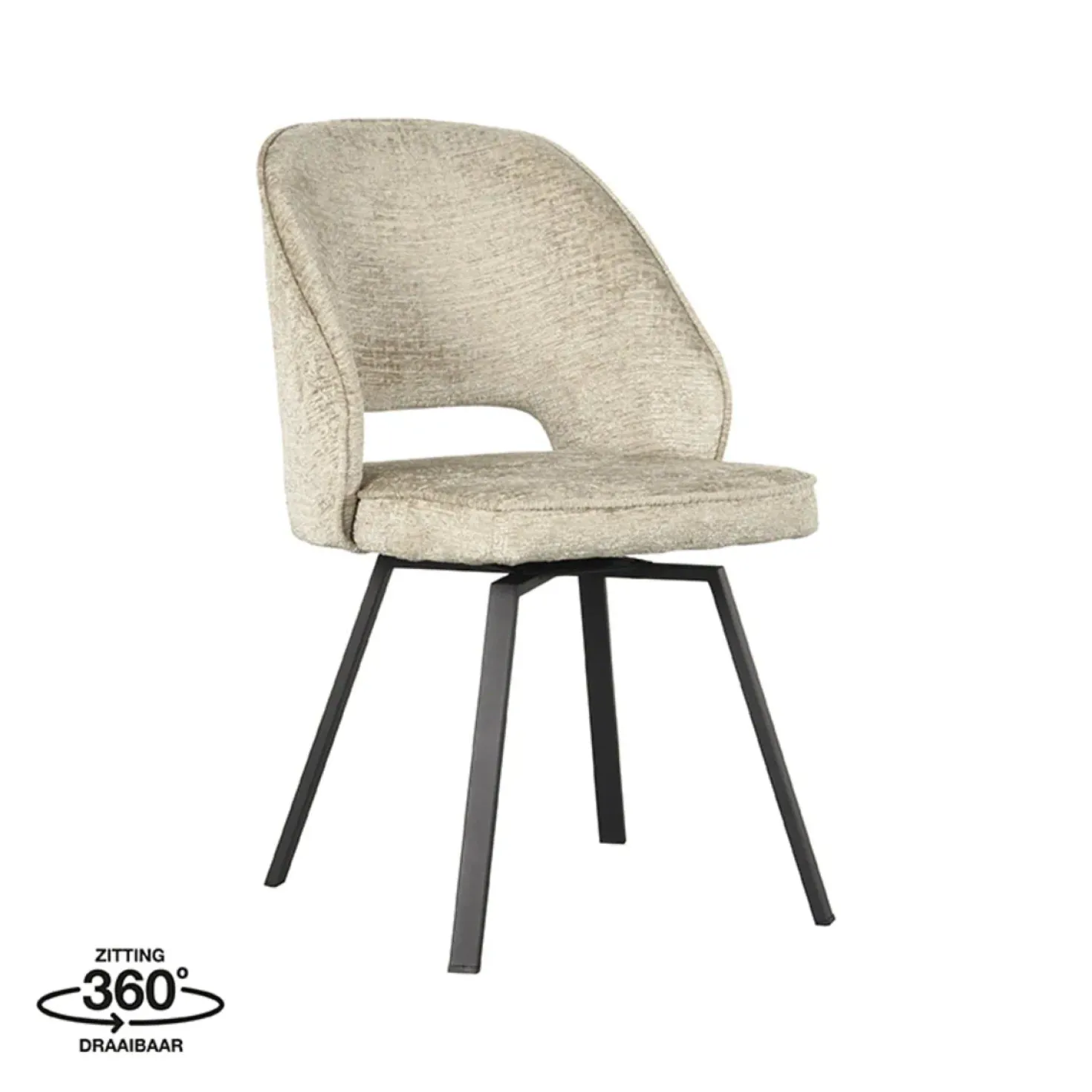 Eetkamerstoel Lewis Beige Fluweel