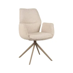 Eetkamerstoel Mellow Boucle met bruin onderstel 58cm
