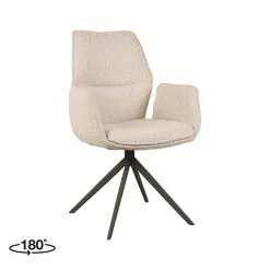 Eetkamerstoel Mellow Boucle met zwart onderstel 58cm