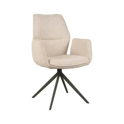 Eetkamerstoel Mellow Boucle met zwart onderstel 58cm