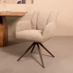 Eetkamerstoel Padua Mushroom Boucle met Brons poot