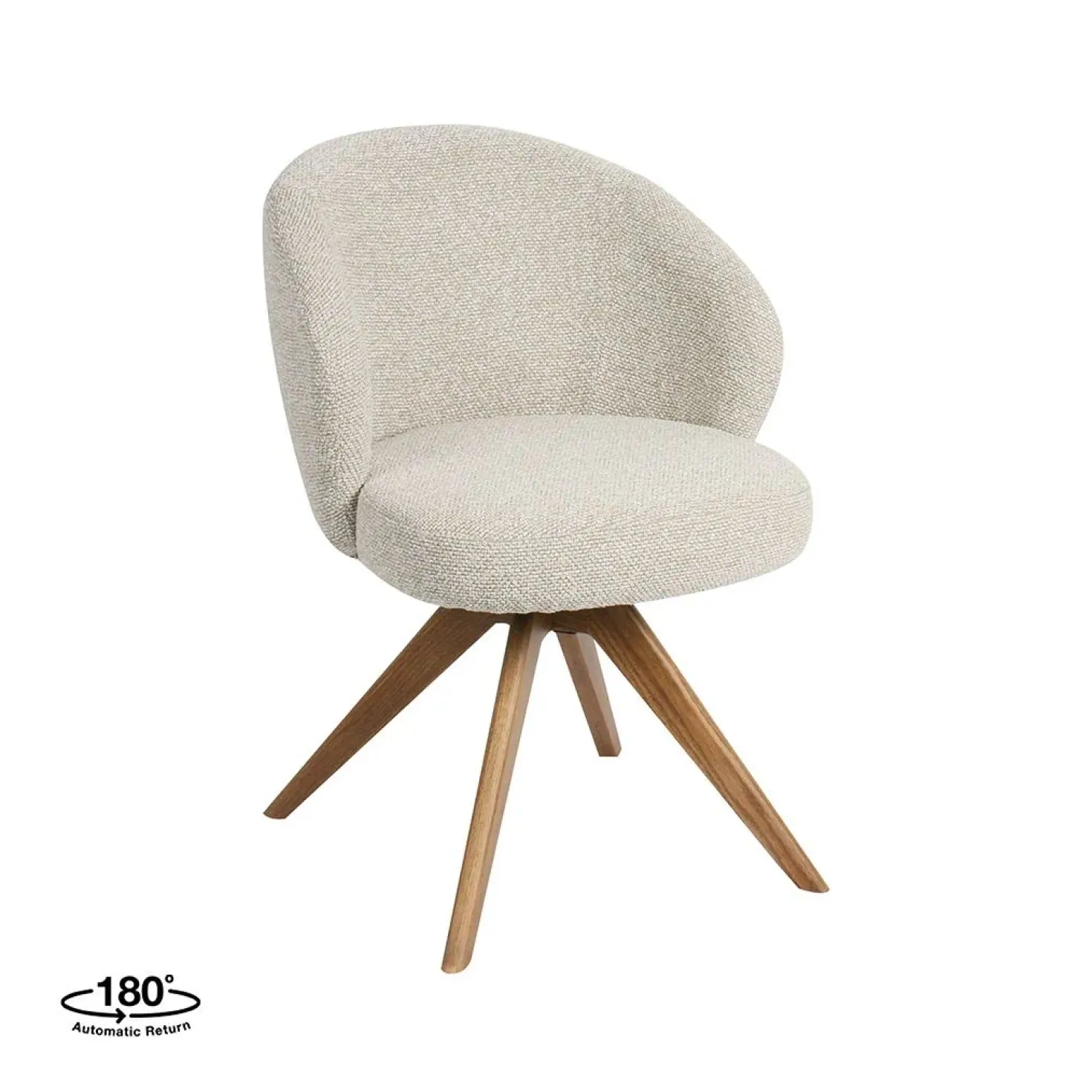Eetkamerstoel Sabi Naturel Boucle met Naturel poot