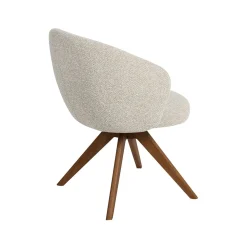 Eetkamerstoel Sabi Naturel Boucle met Walnoot poot