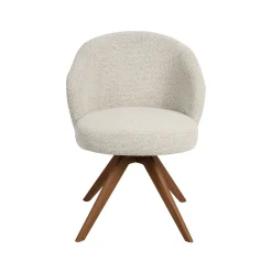 Eetkamerstoel Sabi Naturel Boucle met Walnoot poot