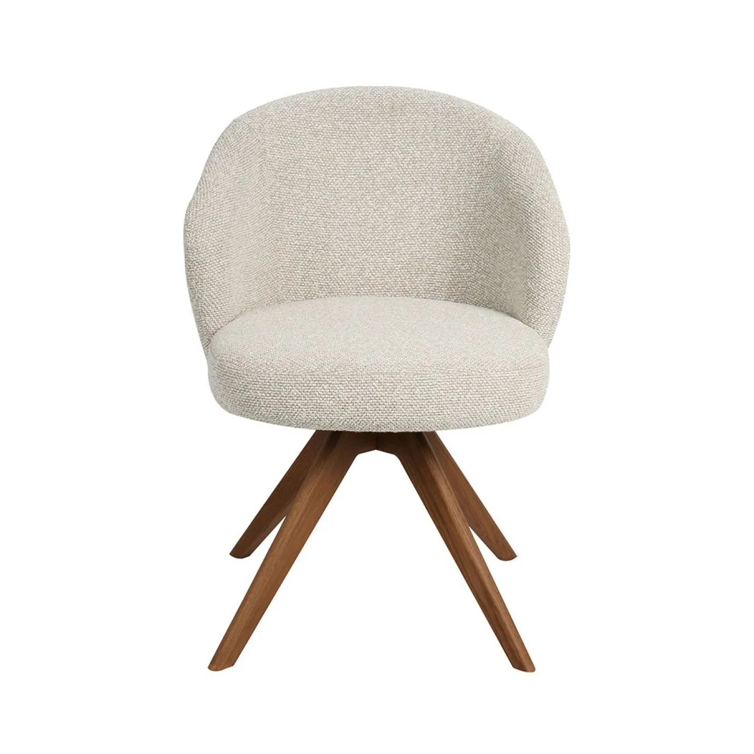 Eetkamerstoel Sabi Naturel Boucle met Walnoot poot