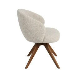 Eetkamerstoel Sabi Naturel Boucle met Walnoot poot