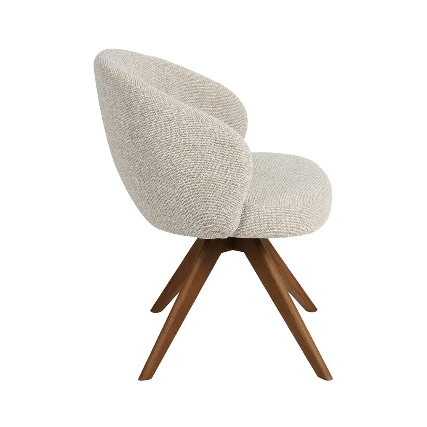 Eetkamerstoel Sabi Naturel Boucle met Walnoot poot