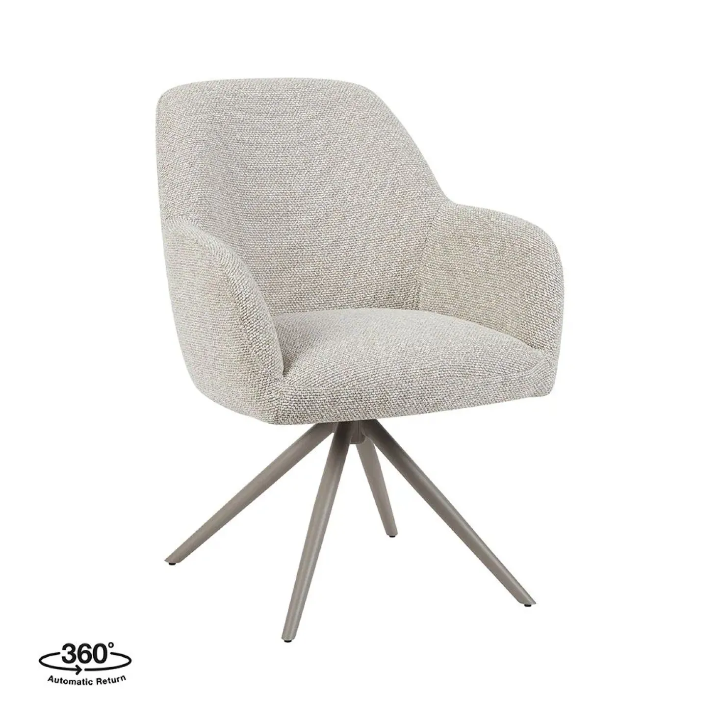Eetkamerstoel Sayuri Naturel Boucle met Taupe poot