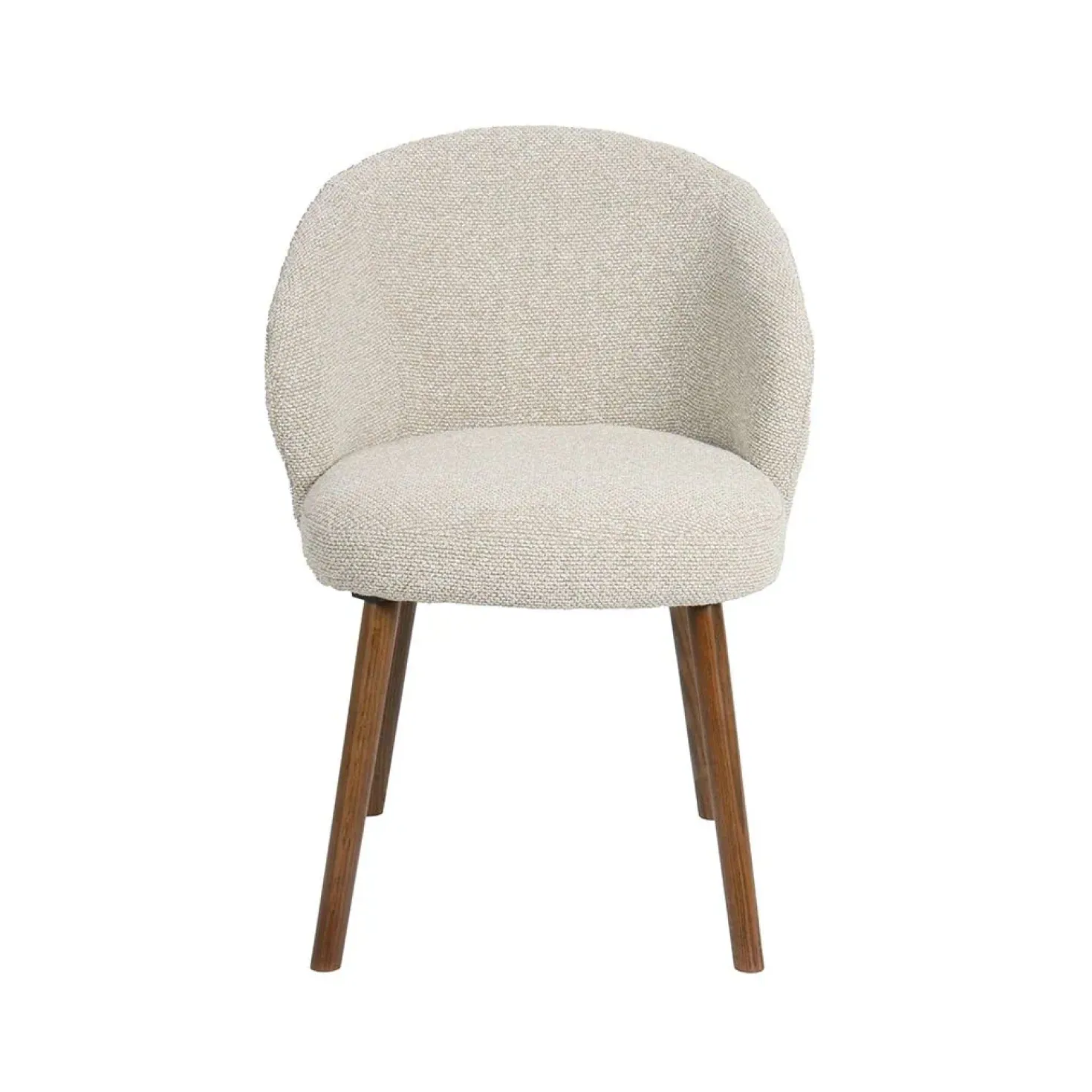 Eetkamerstoel Shiro Naturel Boucle met Walnoot poot