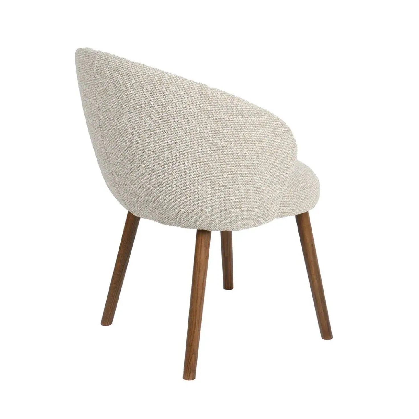 Eetkamerstoel Shiro Naturel Boucle met Walnoot poot