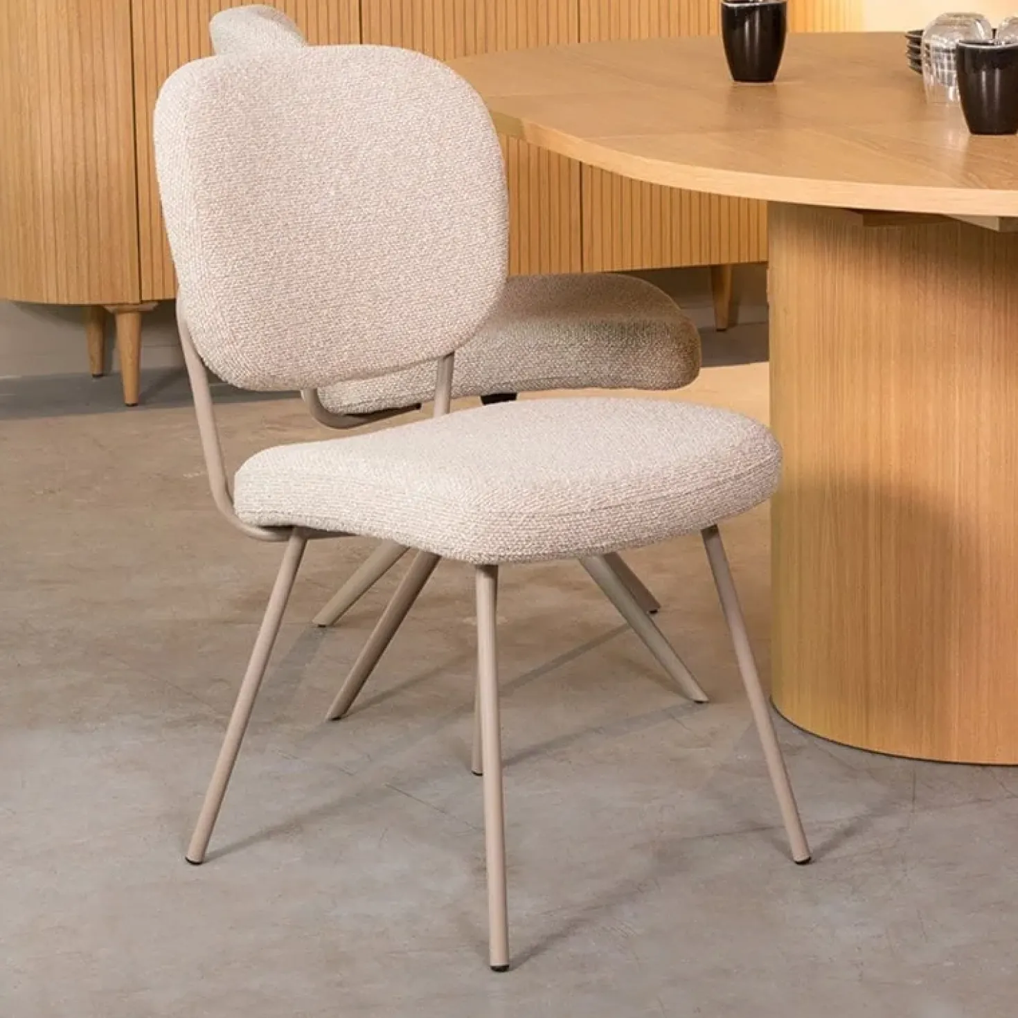 Eetkamerstoel Singapore Naturel Boucle