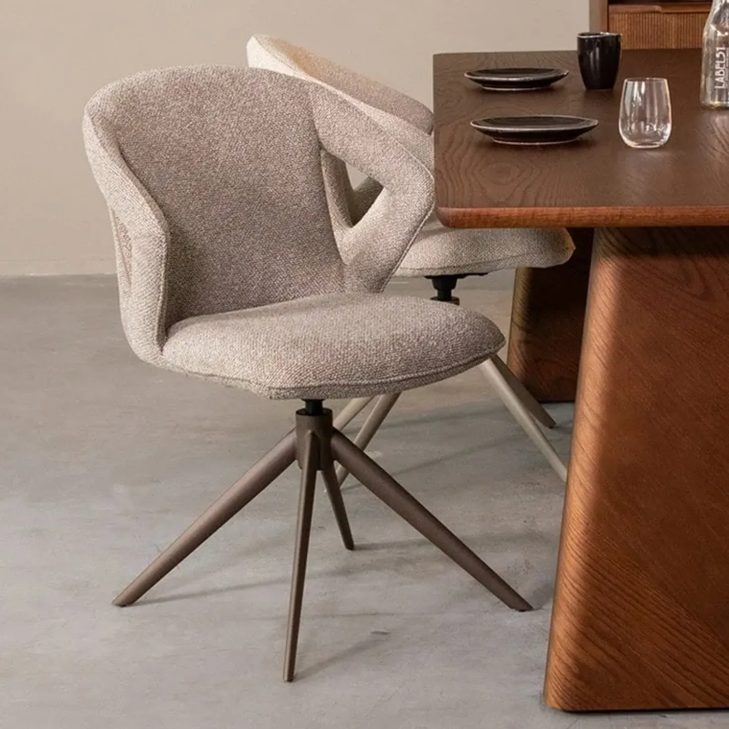 Eetkamerstoel Zurich Grijs Boucle