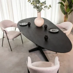 Eetkamertafel Rosie Zwart Mangohout 260cm