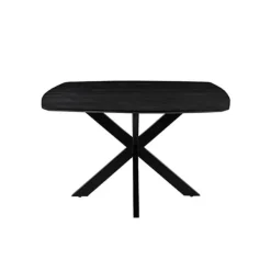 Eettafel Blake Zwart Mangohout 130cm