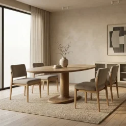 Eettafel Coco ovaal Lichtbruin mangohout 180cm