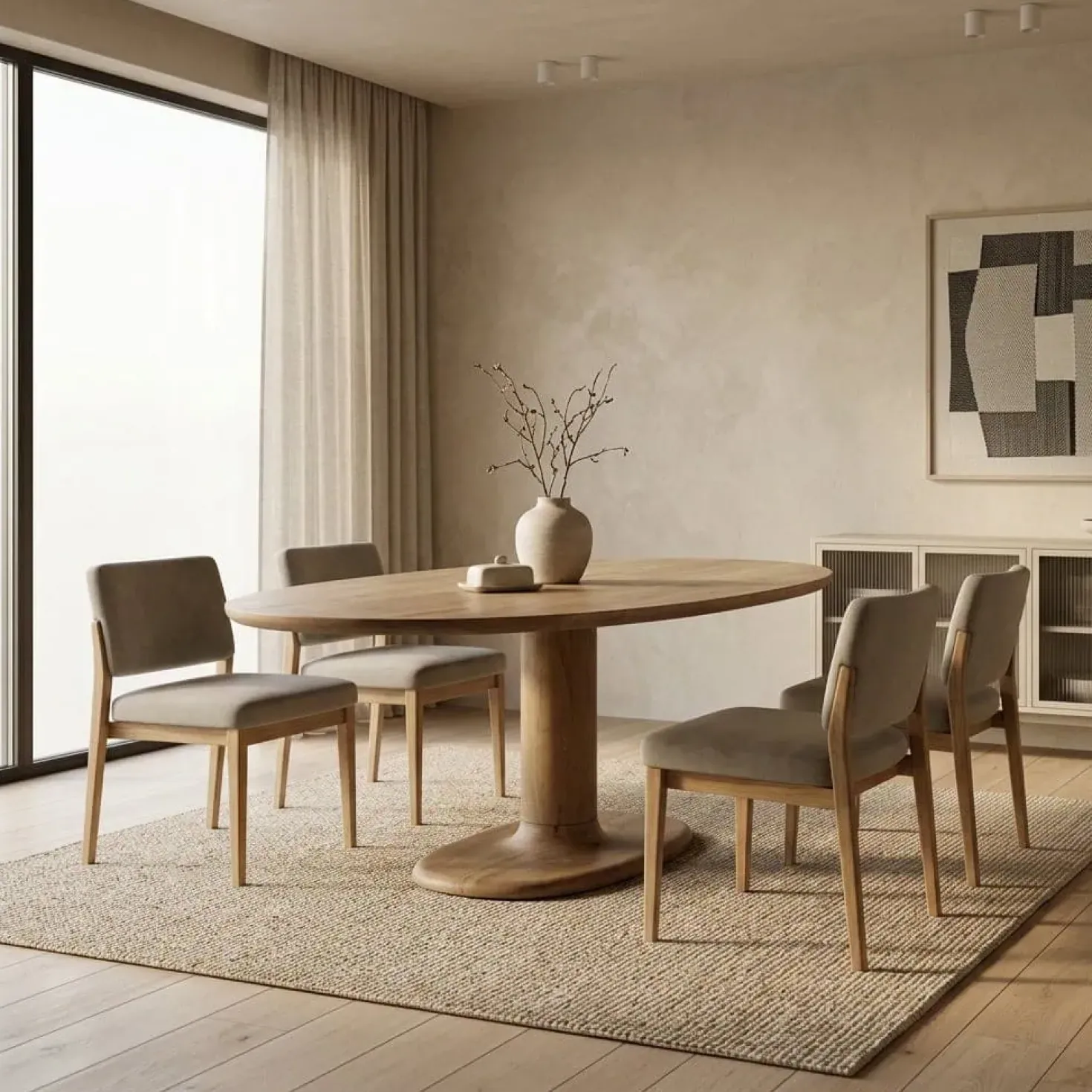Eettafel Coco ovaal Lichtbruin mangohout 180cm