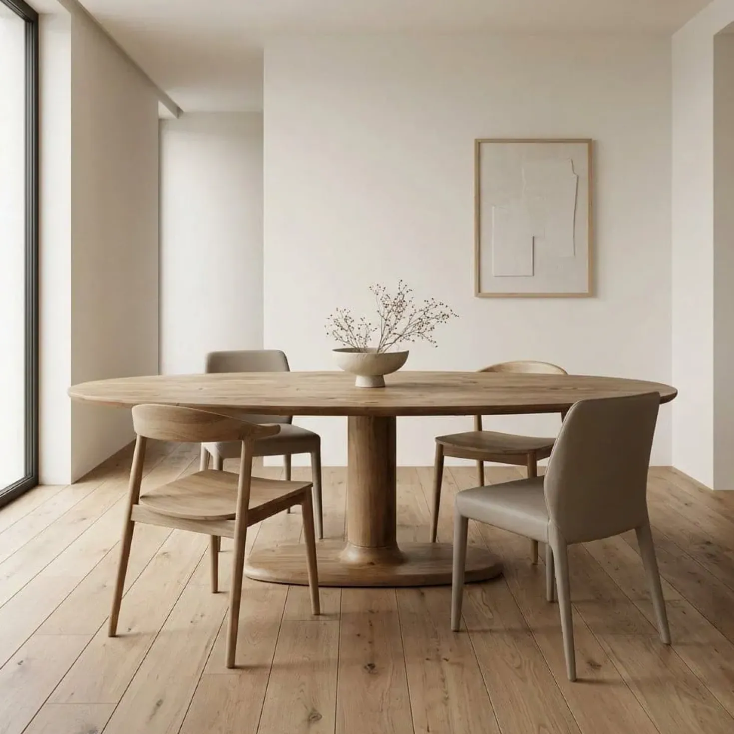 Eettafel Coco ovaal Lichtbruin mangohout 240cm