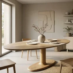 Eettafel Coco ovaal Naturel mangohout 300cm