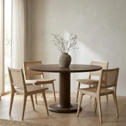 Eettafel Coco rond Lichtbruin mangohout 130cm