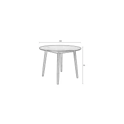 Eettafel Fabio Rond Eikenhout 100cm