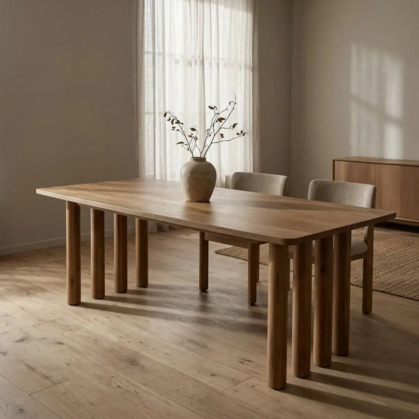 Eettafel Jake bruin eikenhout 180cm