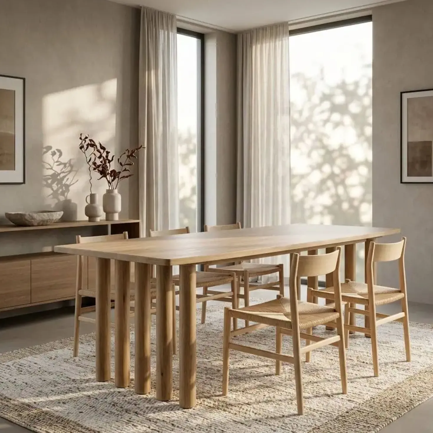 Eettafel Jake bruin eikenhout 300cm