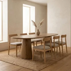 Eettafel Lune ovaal lichtbruin 240cm